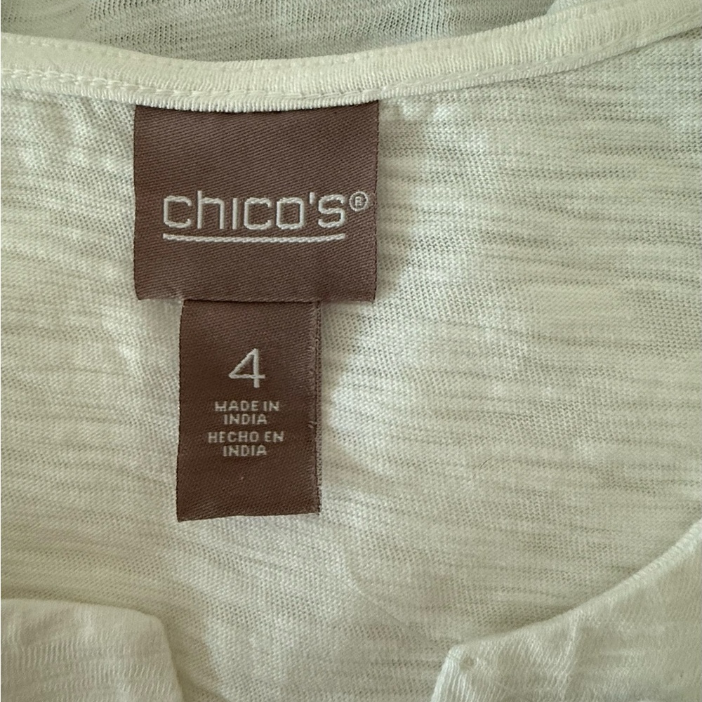 🆕 Chico's embroidered jungle toile
3-qtr sleeve tunic top *NWT* $59.95 size: XXL - Picture 3 of 12